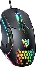 Wired PC Gaming Mouse: High Precision Sensor,RGB Backlit, Adjustable DPI, 7 Buttons Programmable,Ergonomic mice for Office & Gaming on Windows/Mac/Linux/Chrome-Black