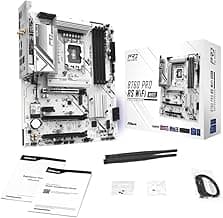 Asrock B760M Pro RS WiFi White Intel Micro ATX Motherboard DDR5 DIMM 7200 MHz 256 GB LGA1700 SATA3 6.0 Gb/s LED M.2