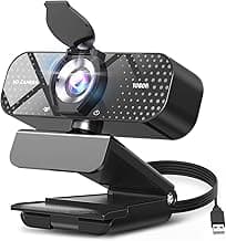 1080P Full HD Webcam with Noise-Canceling Mic, Auto Light Correction, Privacy Cover, Wide-Angle Lens, Plug & Play USB Camera for Laptops, Desktops, PCs, Macs, Zoom, Skype, Teams and Streaming
