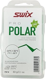Swix PS Polar Pro Speed Ski and Snowboard Iron-On Wax for Extreme Cold Temperatures, 60g