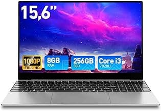 15.6 Inch Laptop Computer 8GB RAM 256GB SSD Win 11 Laptop, Core i3 Processor, 1080P FHD Display, Backlit Keyboard, Fingerprint, USB3.0,WiFi5,Mini HDMI, BT5,Webcam