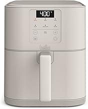 bella 6 Qt Slim Air Fryer, Fits-anywhere™ Kitchenware, EverGood™ Ceramic Nonstick Coating, Adjustable Temperature, 6 Preset Cooking Options, 60 Min Auto Shutoff w Audible Tone, 5lb Capacity, Oatmilk