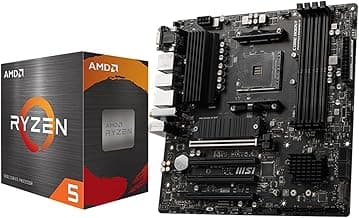 Micro Center AMD Ryzen 5 5500 Desktop Processor with MSI PRO B550M-VC WiFi Pro Motherboard (AM4, DDR4, M.2, Type C, Wi-Fi 6E, Bluetooth 5.2, mATX)