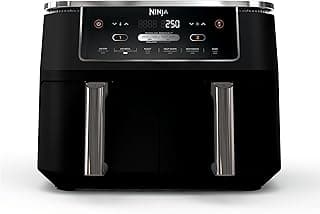 Ninja Foodi 10-qt. 6-in-1 DualZone XL Air Fryer, 2 Independent Baskets, Match Cook & Smart Finish to Air Fry, Air Broil, Roast, Bake, Dehydrate, & Keep Warm, Black, DZ302C (Canadian Version)