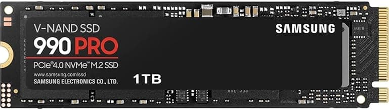 Samsung 990 PRO SSD 1TB PCIe 4.0 M.2 2280 Internal Solid State Hard Drive, Seq. Read Speeds Up to 7,450 MB/s for High End Computing, Gaming, and Heavy Duty Workstations, MZ-V9P1T0B/AM