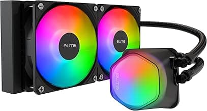 Cooler Master Elite Liquid 240 CPU AIO Cooler – 240mm Radiator, 2x ARGB PWM Fans, Dual-Chamber Pump Design, Ultra-Quiet High-Performance Cooling, AMD AM5/AM4 & Intel LGA 1851/1700, Black