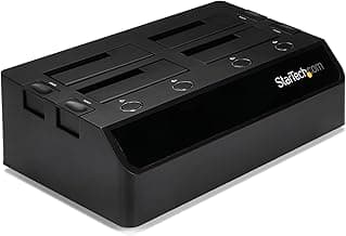 StarTech.com 4-Bay USB 3.0 To SATA Hard Drive Docking Station, USB Hard Drive Dock, External 2.5/3.5" SATA III SSD/HDD Docking Station, Hot-Swap Hard Drive Bay, Top-Loading (SDOCK4U33),Black