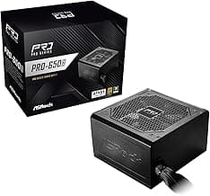 ASRock PRO-650G Power Supply - 650W 80 Plus Gold Certified, ATX 3.1 Ready, 120mm Fan, Full Protection Circuit, 3-Year Warranty