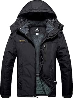 Men's Ski Snow Jacket Warm Winter Waterproof Coat Snowboard Rain Jacket Hooded Windproof Windbreaker