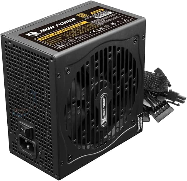 HIGH POWER 600W Power Supply, 80 Plus Gold Certified PSU, Continuous Power with 120mm Whisper Quiet Fan, ATX 12V V2.3/EPS 12V Active PFC Reliable Performance, Energy-Efficient