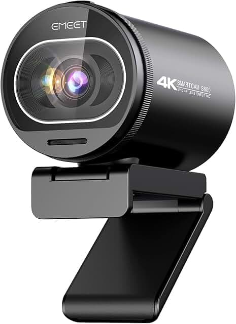 EMEET S600 4K Webcam for Streaming - Sony 1/2.55'' Sensor, PDAF Autofocus, 1080P@60FPS, 2 Noise Reduction Mics, Built-in Privacy Cover, 73° FOV, Streaming Camera for Live Commerce/Gaming/Beauty
