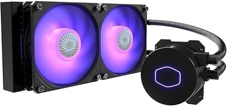 CoolerMaster MasterLiquid ML240L RGB V2, Close-Loop AIO CPU Liquid Cooler, Gen3 Dual Chamber Pump, 240mm Radiator, SickleFlow 120 PWM ARGB, AMD Ryzen AM5/AM4, Intel LGA1700/1200 (MLW-D24M-A18PC-R2)