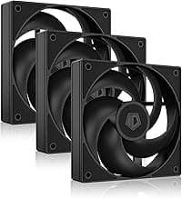 ID-COOLING AS-120-K Trio 120mm Black Computer Case Fans 3 Pack High Performance Cooling Fans Low Noise 27.2 dB(A), Fan Speeds from 300 RPM - 2,000 RPM, 58 CFM, Hydraulic Bearing Quiet Long lifespan