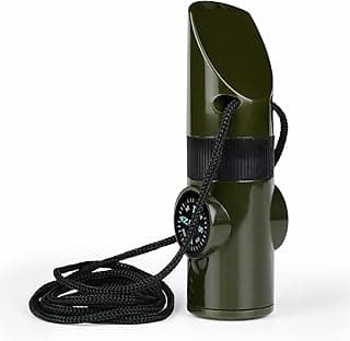 Emergency Survival Whistle, 7-in-1 Outdoor Multifunctional Tool Safety Whistle with Lanyard, Ideal for Kayaking, Boating, Hiking, Camping, Climbing, Hunting, Fishing, Rescue Signaling