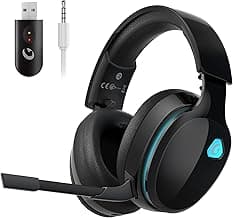 Gtheos 2.4GHz Wireless Gaming Headset for PC, PS4, PS5, Mac, Nintendo Switch, Bluetooth 5.2 Gaming Headphones with Noise Canceling Microphone, Stereo Sound, ONLY 3.5mm Wired Mode for Xbox Series-Black