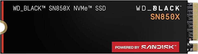 WD_BLACK SN850X 1TB NVMe SSD - M.2 2280, Up to 7,300 MB/s Read speeds, Up to 6,300 MB/s write speeds, Gaming Expansion, High Performance Internal Solid State Drive - WDS100T2X0E