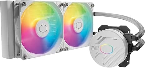 Cooler Master 240L Core AIO CPU Liquid Cooler – 240mm Radiator, 2x ARGB PWM Fans, Patented Gen S Dual-Chamber Pump, Quiet Cooling & Easy Installation, AMD AM5/AM4 & Intel LGA 1851/1700, White