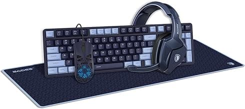 Sades Obsidian Arsenal 4-in-1 Gaming Combo Set – Headset, RGB Keyboard, 7200 DPI Mouse & Extended Mouse Pad