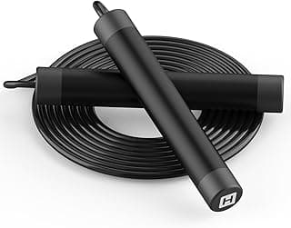 Jump Rope, HANDIO jump ropes 1/2 lb Weighted Jump Rope for Boxing, Cardio, Crossfit Workout, 8~10ft Range Adjustable Length Steel Ropes with Ball Bearings and Metal Handles, Jumpropes Suitable for Men