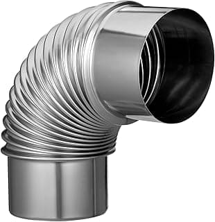 Hemobllo Stainless Steel Pipe Elbow, 90 Degree Chimney Flue Extension for Burning, Hot Tent, and Camping - Durable Heat-Resistant Vent Pipe Accessories
