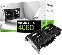PNY GeForce RTX™ 4060 8GB Verto™ Dual Fan Graphics Card DLSS 3 (128-bit, PCIe 4.0, GDDR6, HDMI/DisplayPort, Supports 4k, 2 Slot)