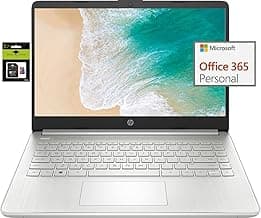 HP Laptop Computer 14" Ultral Light for Students and Business, 4 Cores Intel Celeron, 8GB RAM, 256GB Storage(128GB eMMC+128GB Ghost Manta SD), 1 Year Office 365, Webcam, HDMI, WiFi, USB-C, Win 11 S