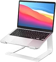 Laptop Stand for Desk Detachable Aluminum Computer Riser Portable Metal Notebook Printer Stand Holder Compatible with MacBook Air, Pro, Dell, HP, Lenovo and All 10-16" Laptops, Silver