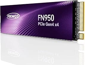 Fikwot FN950 500GB NVMe SSD PCIe Gen4x4 M.2 2280,Read Up to 5000MB/s, Configure SLC Cache, Internal Solid State Drive for PS5 Laptop Desktop