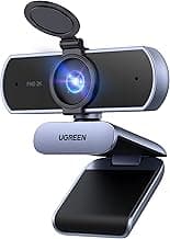 UGREEN 2K Webcam for PC Ultra HD 1080P Computer Webcam with Microphone, PC Camera with Privacy Cover, USB Web Camera for Streaming, Conference, Video Calling, Zoom, Skype, Teams, FaceTime, Grey