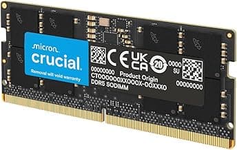 Crucial 64GB DDR5 RAM, 5600MHz (or 5200MHz or 4800MHz) Laptop Memory Kit, SODIMM 262-Pin, Compatible with 13th Gen Intel Core and AMD Ryzen 6000 - CT2K32G56C46S5