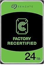 Seagate Exos X24 24TB Enterprise Hard Drive HDD SATA 6Gb/s 512MB Cache 7200 RPM 512e CMR Helium Sealed 3.5in Hard Drive ST24000NM000H (Renewed)