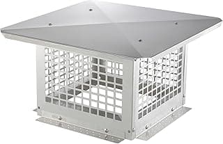 VEVOR 12x12 inch Chimney Cap - 304 Stainless Steel Fireplace Cover, Stable & Easy to Install with Practical Accessories, for Outside Clay Flue & Mesh Flue Covers, Silver