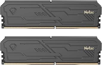 Netac DDR4 DRAM 32GB Kit (2x16GB) 3200MHz XMP 2.0 Dual Channel RAM CL16 (PC4-25600) 1.35V 288-Pin Upgraded Aluminum Heat Sink Ideal for Gaming Computer Upgrade - Shadow III Series Black