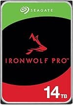 IronWolf Pro, 14 TB, Enterprise NAS Internal HDD –CMR 3.5 Inch, SATA 6 Gb/s, 7,200 RPM, 256 MB Cache for RAID Network Attached Storage (ST14000NT001)