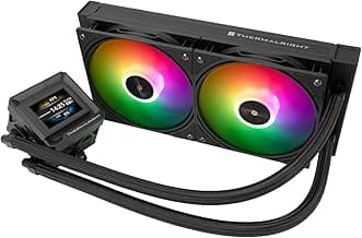 Thermalright FW 240 SE ARGB Black-AIO CPU Liquid Cooler,IPS LCD Screen with 320 * 240 Resolution,for AM4/AM5,Intel LGA1700/1851,2-inch Magnet-Absorbent LCD Screen for Images-Black,PC CPU Water Cooler