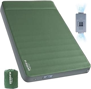 Elegear CumbreX™ Air & Foam Self Inflating Sleeping Pad, Built-in Electric Pump 4" Ultra-Thick Memory Foam Camping Mattress with Pillow Double Camping Pad 4-Season R-value 9.5 Camp Mat for Travel Full