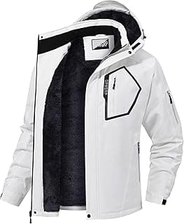 Men's Ski Jacket Waterproof Insulated Winter Coat 5 Zipper Pockets