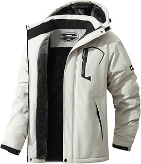 Men's Ski Jacket Warm Winter Snow Coat Waterproof Mountain Windbreaker Snowboarding Jacket Hooded for Hiking Travel