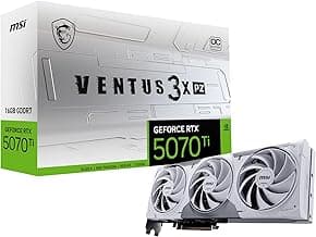 Gaming RTX 5070 Ti 16G Ventus 3X PZ OC Graphics Card (16GB GDDR7, 256-bit, Extreme Performance: 2482 MHz, DisplayPort x 3 2.1a, HDMI 2.1b, NVIDIA Blackwell Architecture)