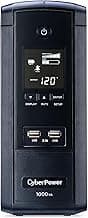 CyberPower BRG1000AVRLCD Intelligent LCD UPS System, 1000VA/600W, 10 Outlets, AVR, Mini-Tower, 5-Year Warranty