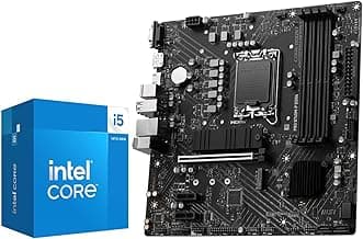 MICRO CENTER CPU Motherbard Combo - Intel core i5-14400 10 cores Desktop Processor with Integrated Intel UHD Graphics 730 and MSI PRO B760M-P DDR4 ProSeries Motherboard