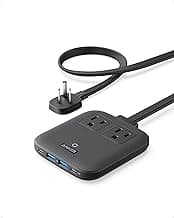 Anker Travel Power Strip, Anker Nano 67W Max 6-in-1 USB C Charger, 2 AC, 2 USB A and 2 USB C, 5ft Thin Undetachable Flat Plug Extension Cord with Multiple Outlets, Travel Essentials, Cruise Essentials