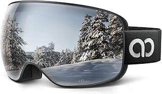 Lamicall Ski Goggles with 3X Anti-Fog - 100% UV Protection, OTG, Gifts for Skiing, Snowboard, Snowmobile, Men, Women