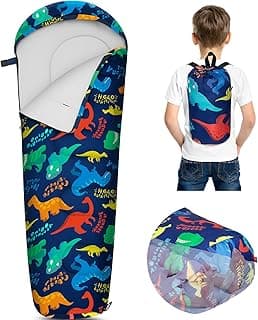 FIOBEE Kids Sleeping Bag for Girls Boys 3 Season Warm & Cool Weather Youth Camping Sleeping Bags with Backpacking Bag Waterproof for Traveling Hiking Indoor Outdoor Camping Essentials