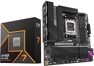 AMD Ryzen 7 9700X CPU Processor Bundle with GIGABYTE B650M AORUS Elite AX Gaming Motherboard (AM5, Micro-ATX, DDR5, PCIe 5.0 M.2, USB 3.2 Gen2X2 Type-C)