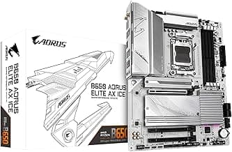 GIGABYTE B650 AORUS Elite AX ICE (AM5/ LGA 1718/ AMD/ B650/ ATX/ 5-Year Warranty/ DDR5/ Triple M.2/ PCIe 5.0/ USB 3.2 Gen2X2 Type-C/WiFi 6E/ 2.5GbE LAN/Snow White/EZ-Latch/Motherboard) (Renewed)