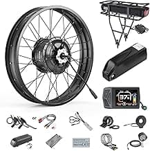 48V1000W Rear Hub Motor Kit - Snow Ebike Conversion Kit for 20"/26" Fat Tire Rear Wheel Bikes for Snow/Beach Bikes Electric Bike Conversion kit with Display & Battery (Optional)