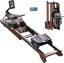 Dripex Water Rowing Machines for Home, Foldable Row Machine with 400LBS Weight Capacity, Rower Machine with Dedicated LCD Monitor, Comfortable Seat, Bluetooth App Compatible for Home Gym Exercise