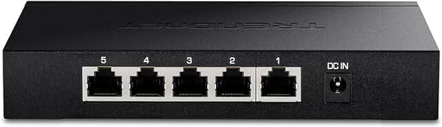 TRENDnet 5-Port Unmanaged 2.5G Gaming Switch, TEG-S350, 5 x 2.5GBASE-T Ports, 25Gbps Switching Capacity, Ethernet Splitter, NDAA & TAA Compliant, Fanless, Wall Mountable, Lifetime Protection, Black