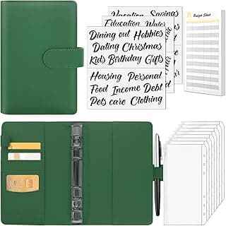 Sooez Budget Binder with Zipper Cash Envelopes & Expense Sheets for Budgeting and Saving Money, Money Organizer for Cash with Category Labels, Money Saving Binder Cash Wallet Envelope